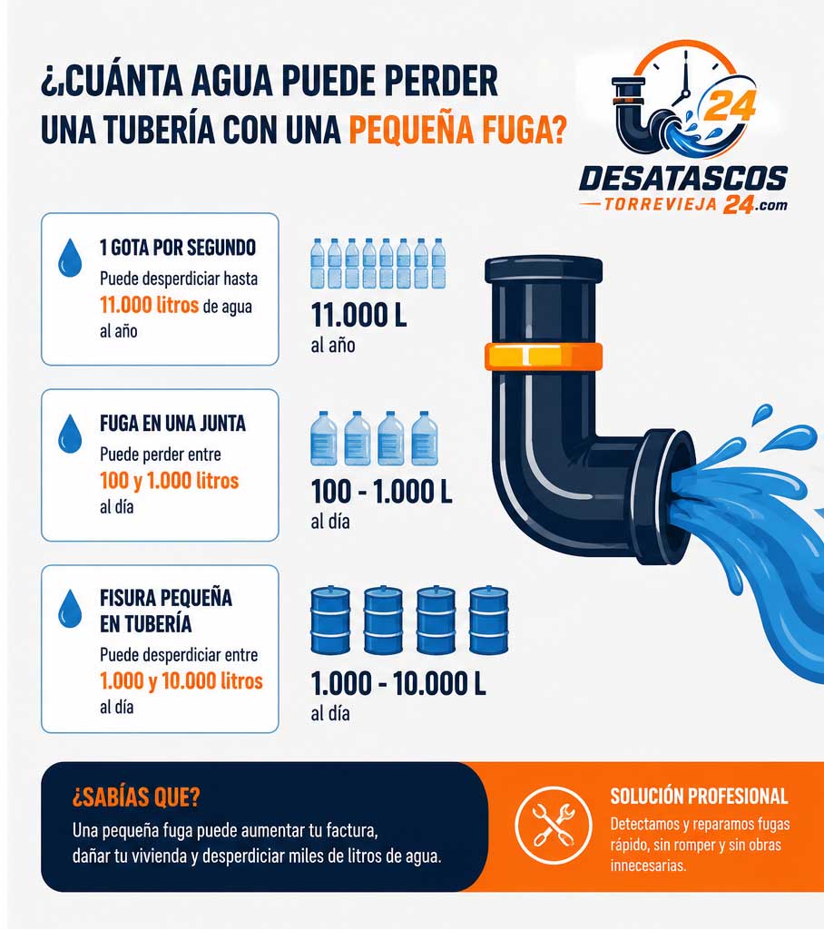 ¿Cuánta agua puede perder una tubería con una pequeña fuga? 2 Cuánta agua puede perder una tubería con una pequeña fuga